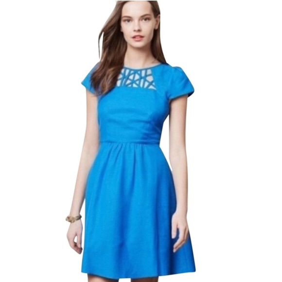 Maeve Dresses & Skirts - Maeve Nikola Blue Cut Out Dress Women's Size 8